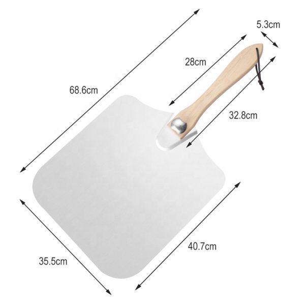 14x16 Inch Heat-Resistant Pizza Peel with Folding Wooden Handle — product image 2