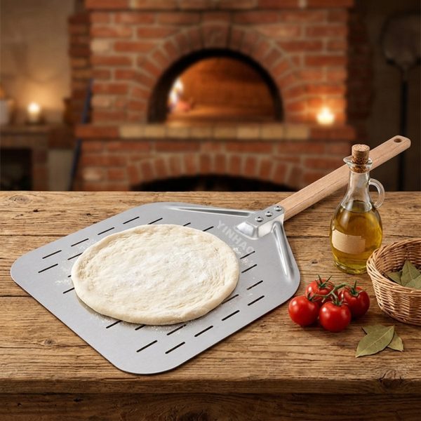 12x14 Inch Heat-Resistant Pizza Peel with Wooden Handle — product image 6