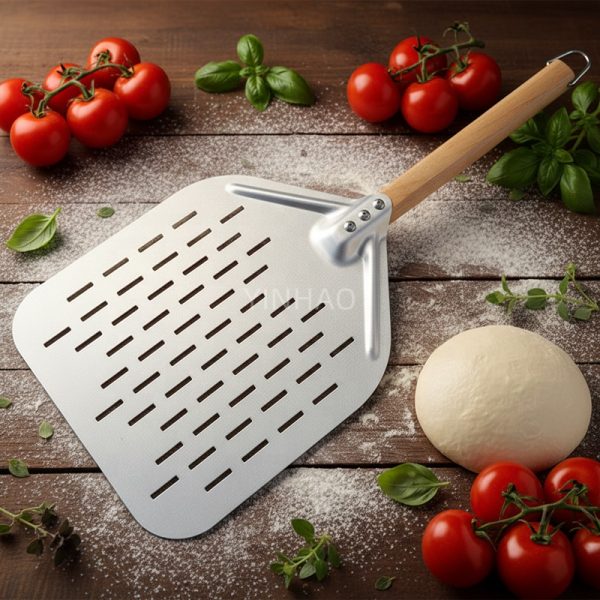 14x12 Inch Professional Pizza Peel with Detachable Wooden Handle — product image 1