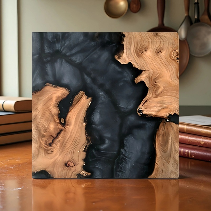 YINHAO Wholesale Square Epoxy Resin WoodCup Coaster 3.jpg
