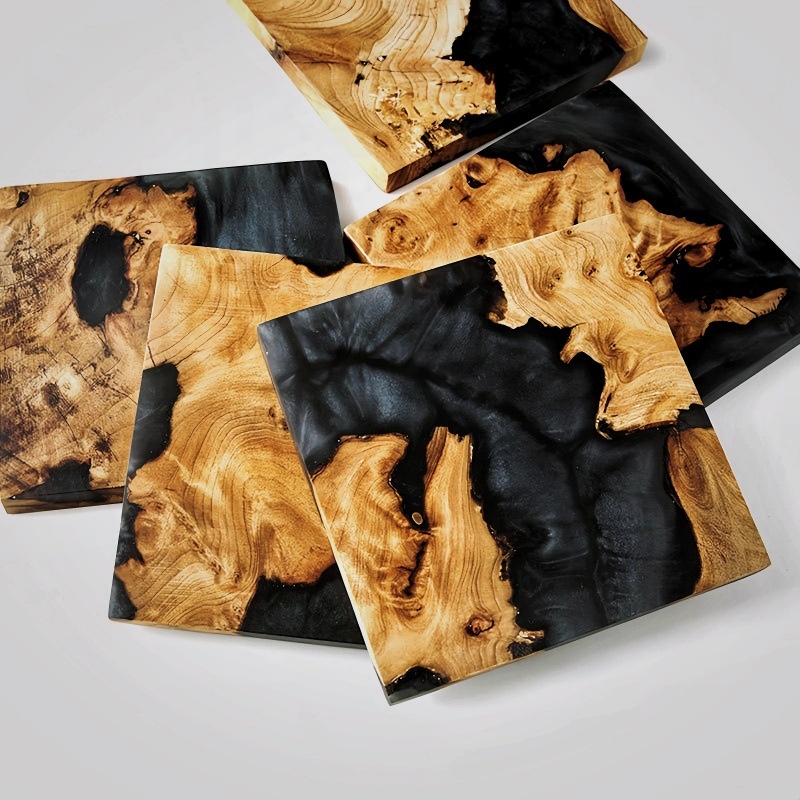 YINHAO Wholesale Square Epoxy Resin WoodCup Coaster 5.jpg