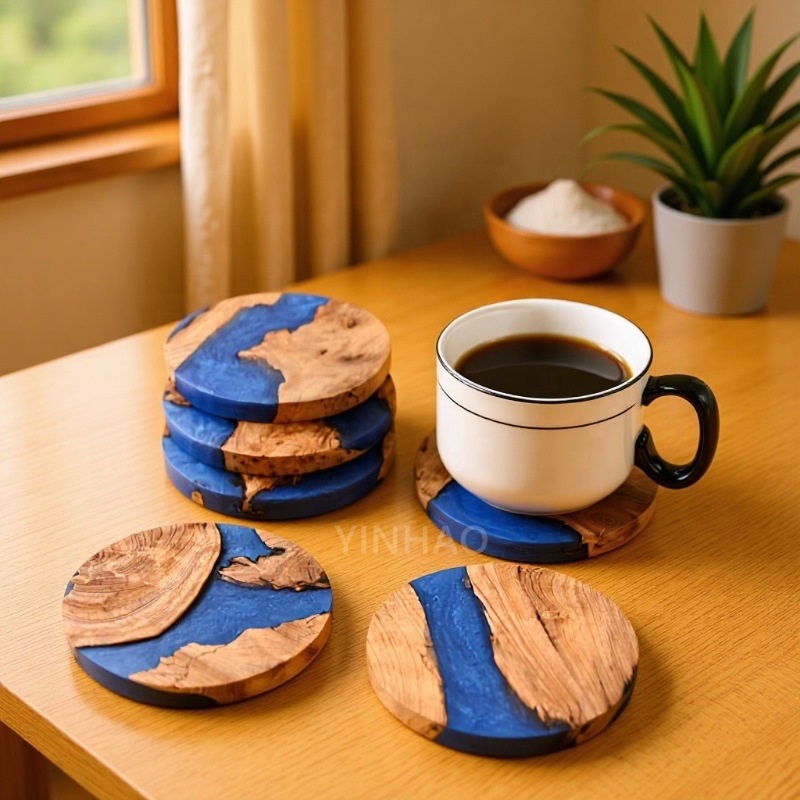 YINHAO Wood Resin Coasters Epoxy Resin Blue 4.jpg