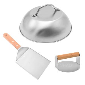 9 Inch Burger Press Set with Wooden Handles | YinHao Houseware